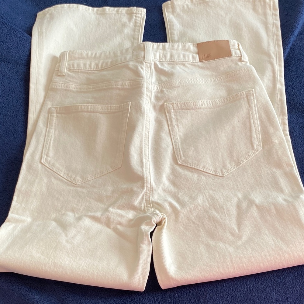 PAIGE Women's Straight Leg Jeans in Light Cream P#64@CMK - Picture 5 of 7